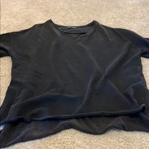 Zara black short sleeve sweatshirt